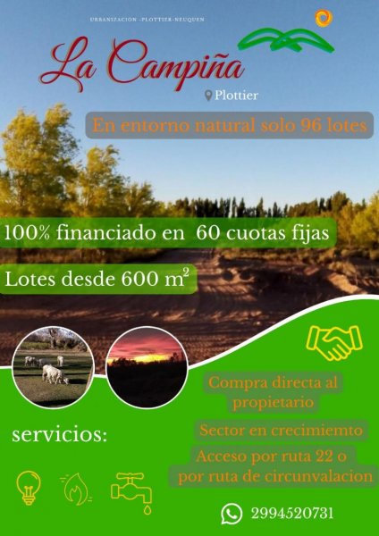 Terreno en Venta en La campiña Plottier, Neuquén