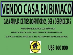 VENDO CASA EN BARRIO BIMACO